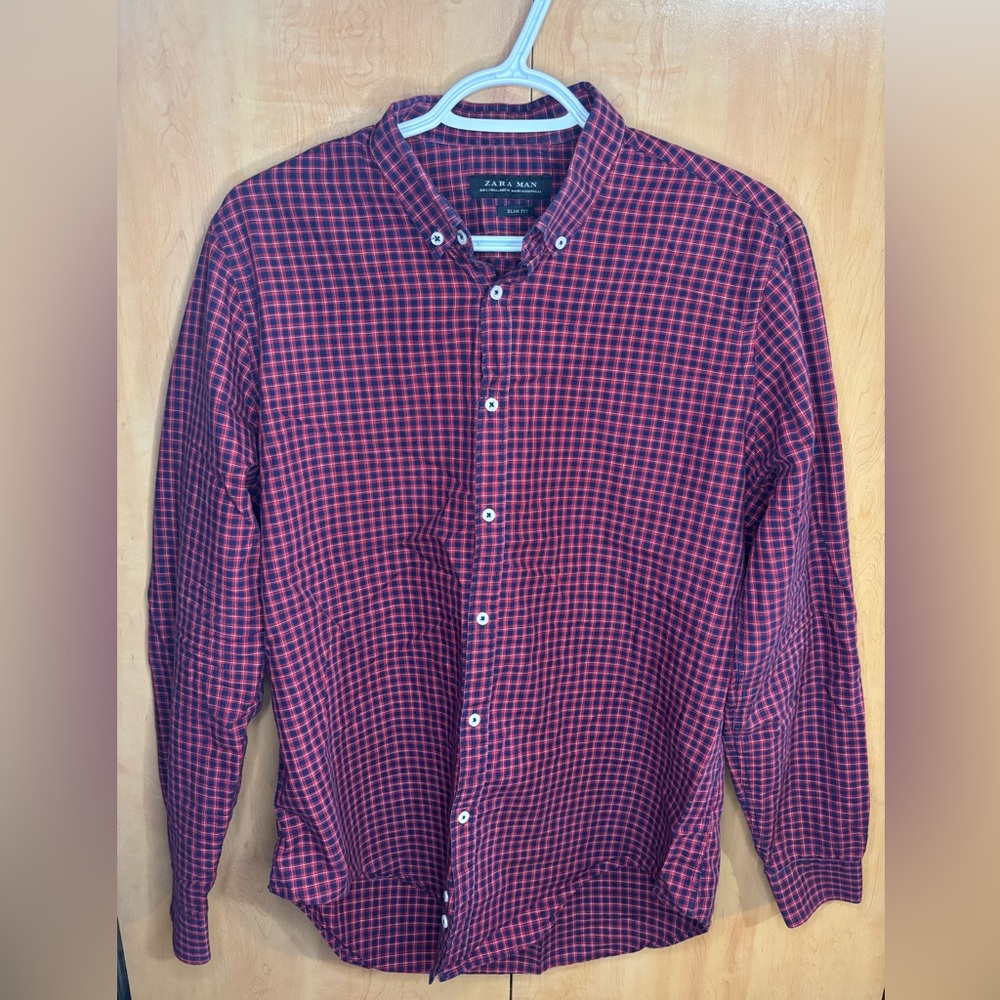 Men’s button down shirt with elbow pads, Size large, Zara Man
